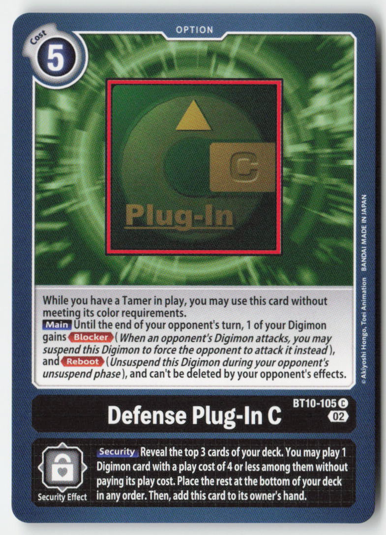Defense Plug-In C BT10-105 Normal Common Near Mint, Front