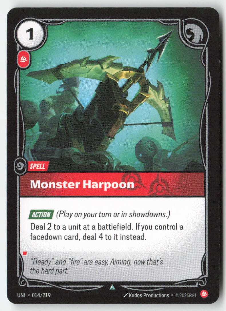Monster Harpoon #014/219 - Unleashed - Riftbound - Uncommon - Lightly Played