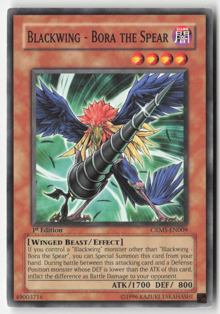Blackwing - Bora the Spear CRMS-EN009 1st Edition Common Moderately Played