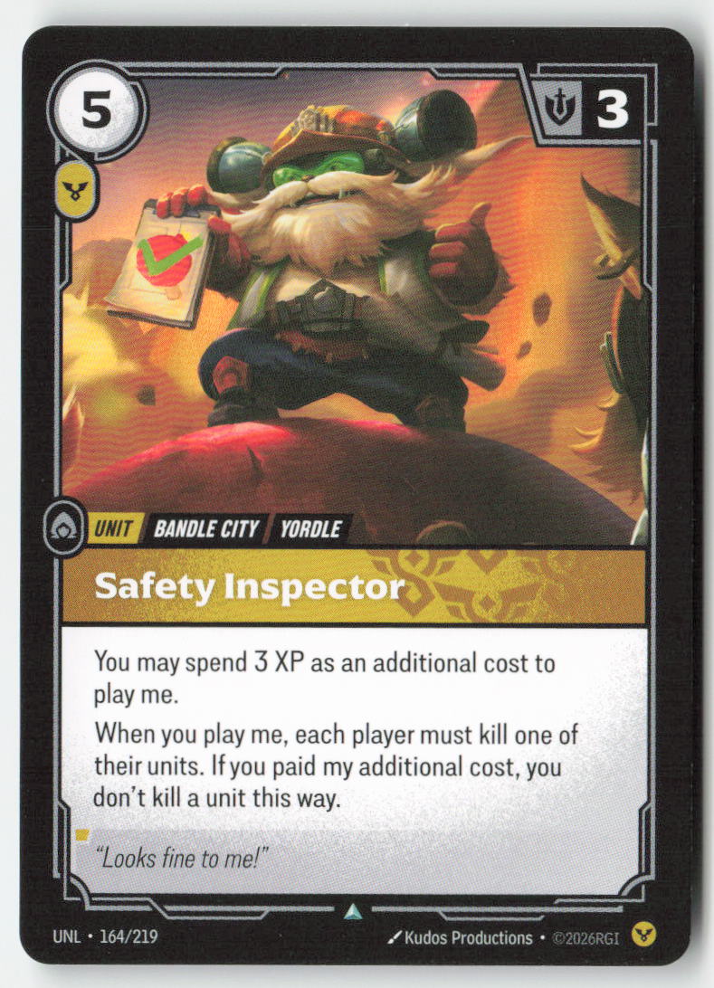 Safety Inspector #164/219 - Unleashed - Riftbound - Uncommon - Lightly Played