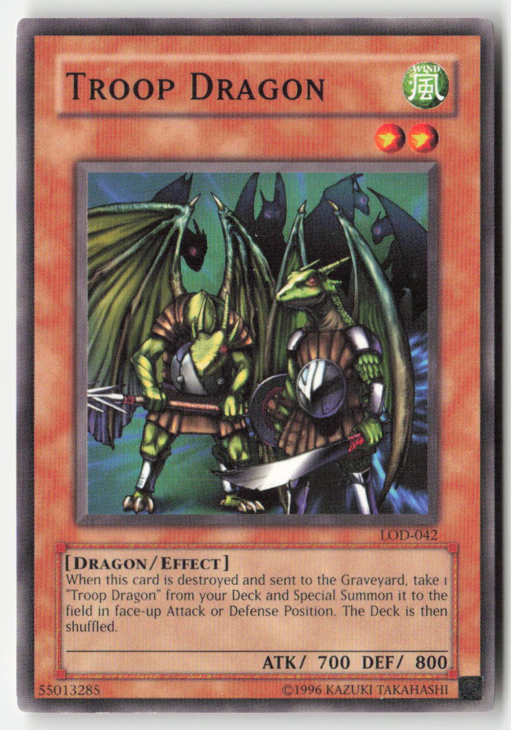 Troop Dragon LOD-042 Unlimited Common Moderately Played, Front