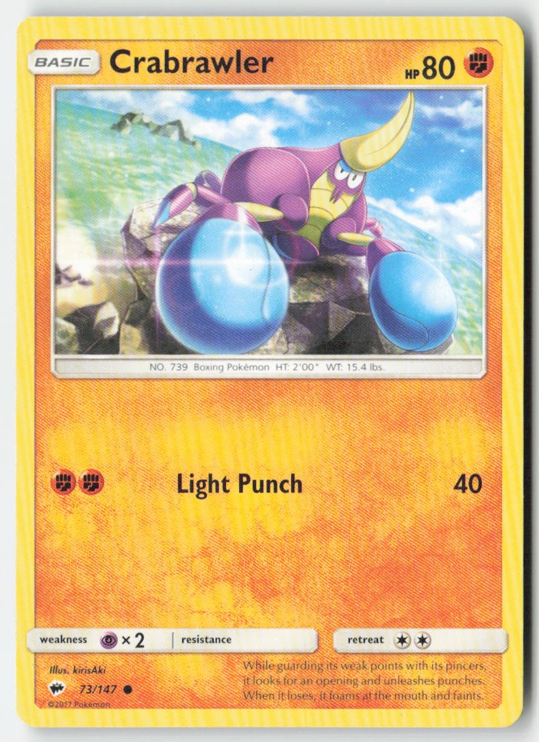 Crabrawler 73/147 Regular Burning Shadows Moderately Played, Front