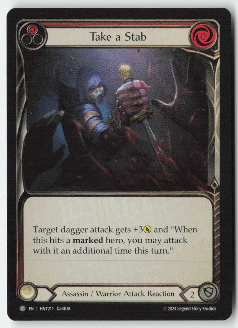 Take a Stab (Red) #HNT211 - The Hunted - Flesh and Blood - Common - Near Mint, Front