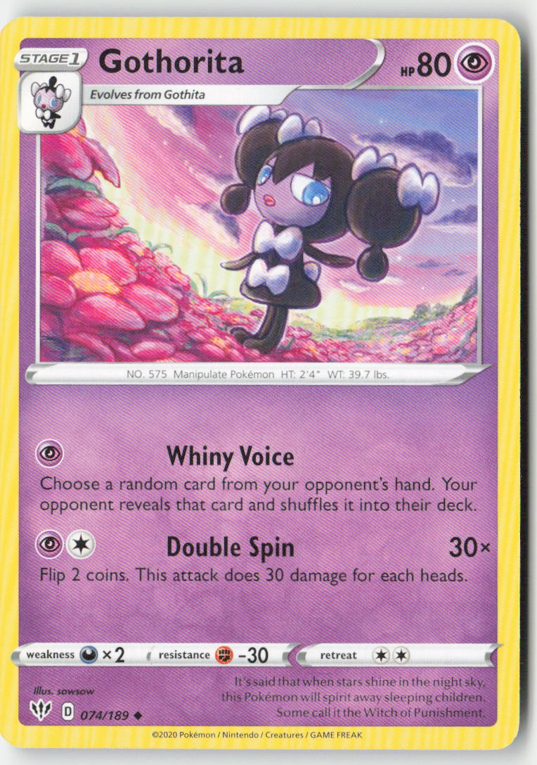 Gothorita 74/189 Regular Darkness Ablaze Moderately Played