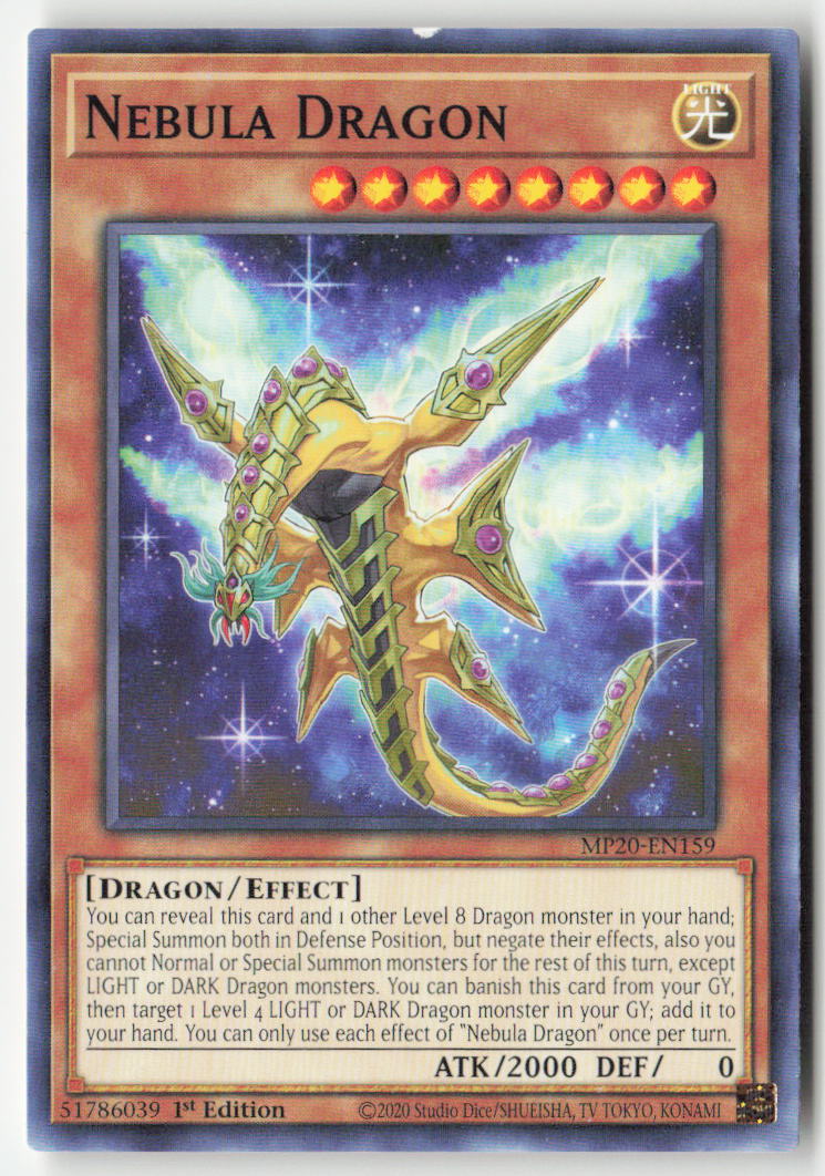 Nebula Dragon MP20-EN159 1st Edition Common Moderately Played, Front