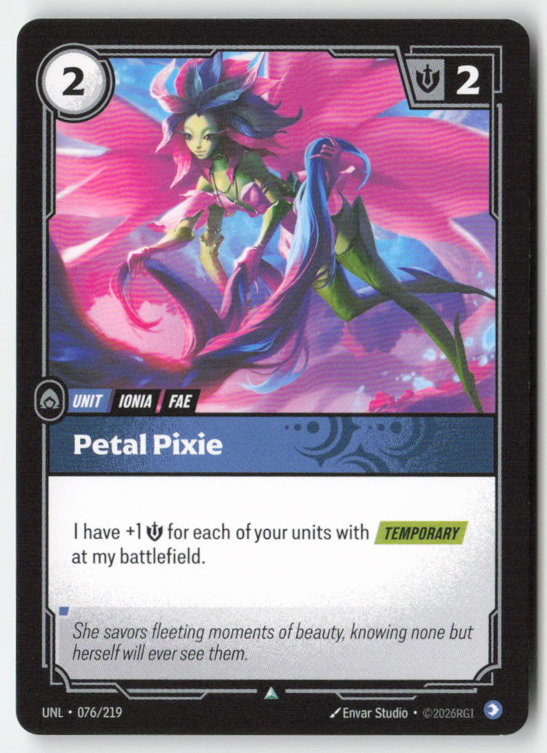 Petal Pixie #076/219 - Unleashed - Riftbound - Uncommon - Lightly Played
