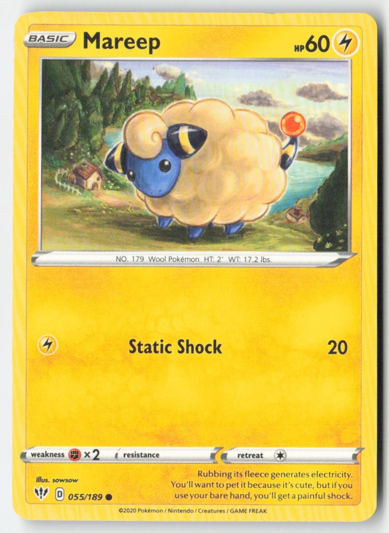 Mareep 55/189 Regular Darkness Ablaze Moderately Played