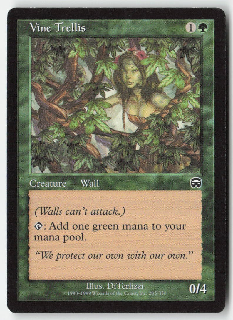 Vine Trellis MMQ 285 Common Moderately Played, Front