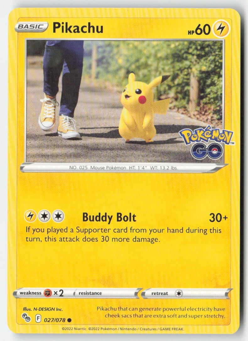 Pikachu 027/78 Regular Pokémon GO Moderately Played