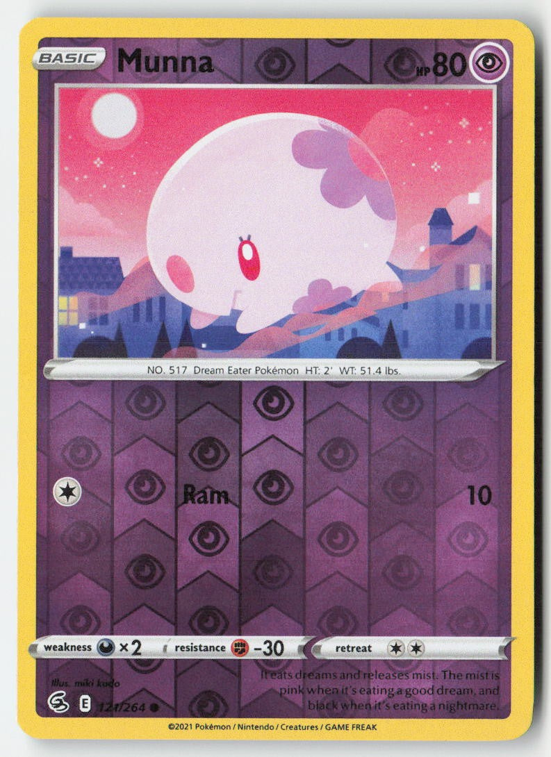 Munna 121/264 Reverse Holo Fusion Strike Moderately Played, Front