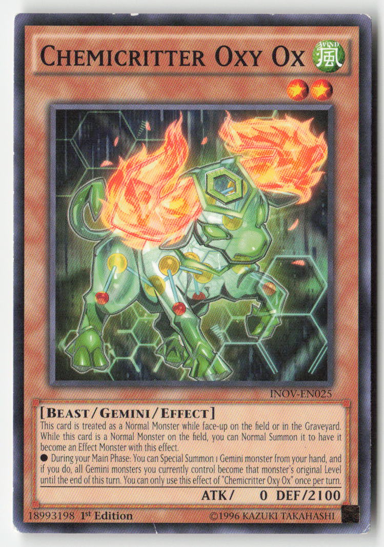 Chemicritter Oxy Ox INOV-EN025 1st Edition Common Moderately Played