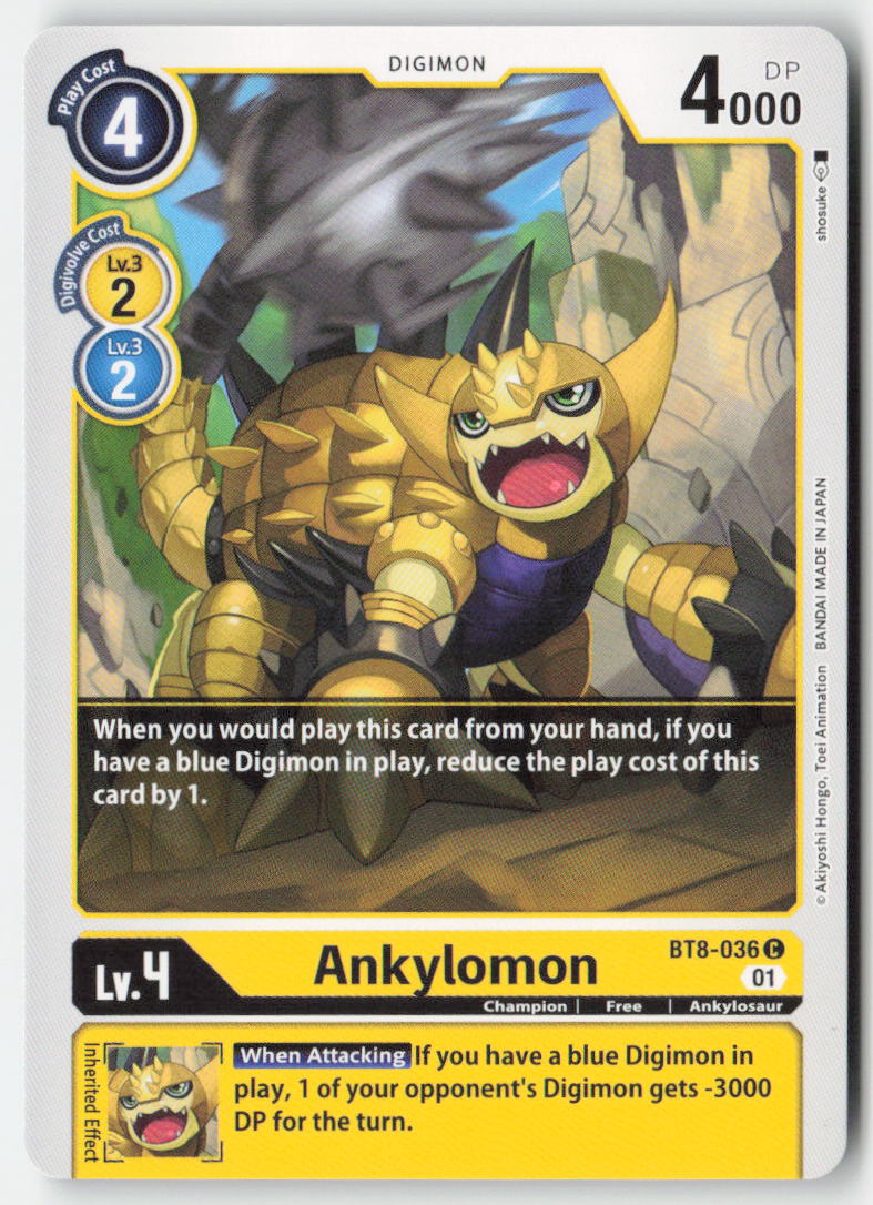 Ankylomon BT8-036 Normal Common Near Mint, Front