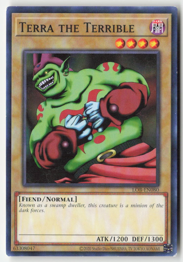 Terra the Terrible (25th Anniversary) LOB-EN080 Unlimited Common Moderately Played, Front