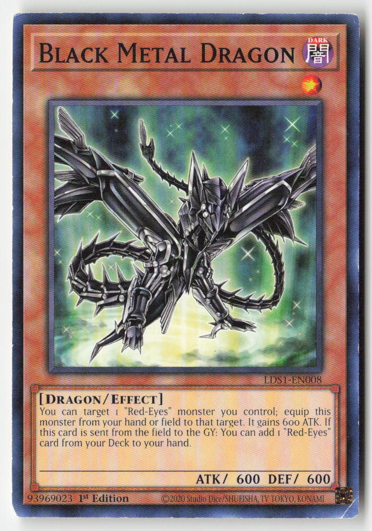 Black Metal Dragon LDS1-EN008 1st Edition Common Moderately Played, Front