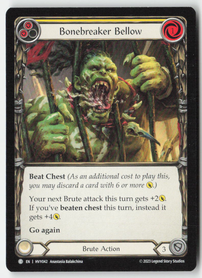Bonebreaker Bellow (Yellow) #HVY042 - Heavy Hitters - Flesh and Blood - Common - Near Mint