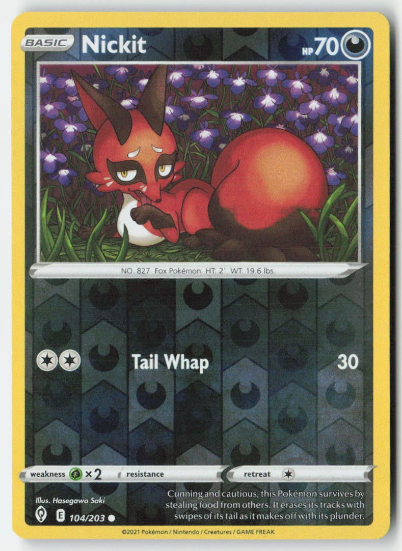 Nickit 104/203 Reverse Holo Evolving Skies Moderately Played