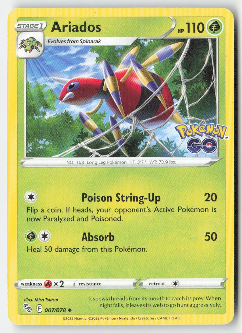 Ariados 007/78 Regular Pokémon GO Moderately Played