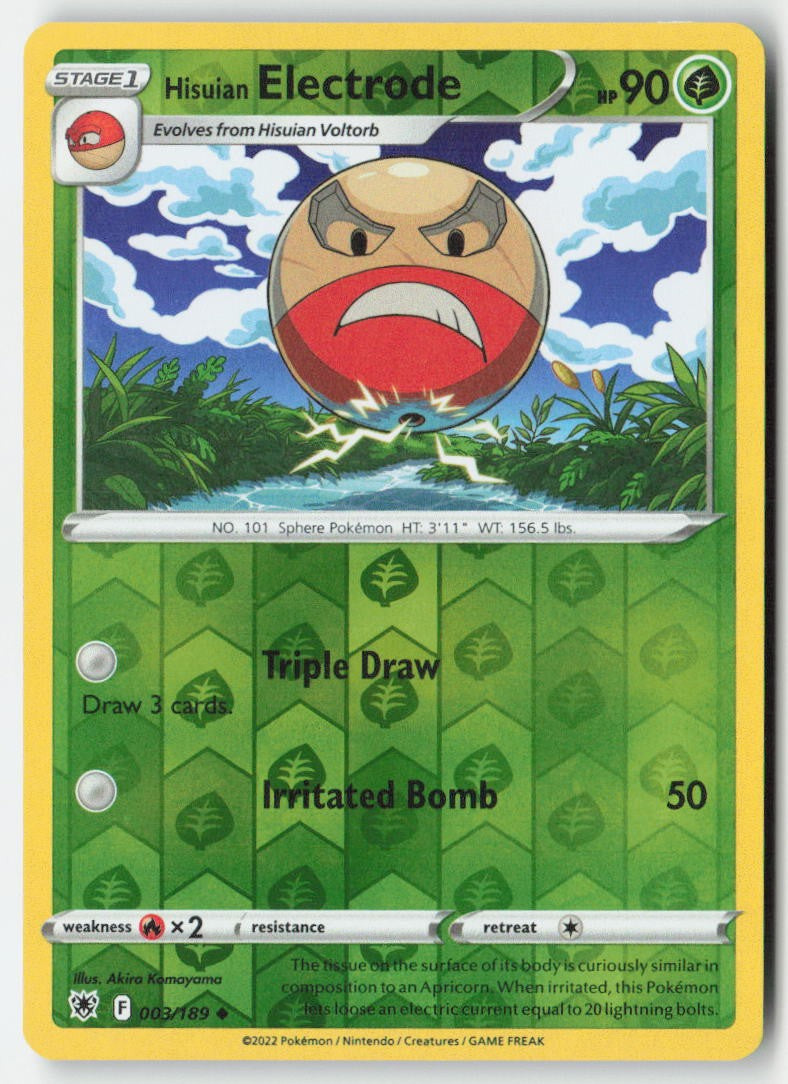 Hisuian Electrode 003/189 Reverse Holo Astral Radiance Moderately Played