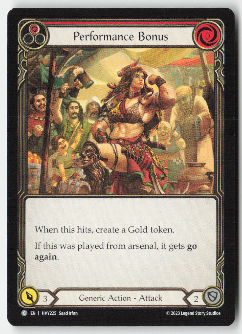 Performance Bonus (Red) #HVY225 - Heavy Hitters - Flesh and Blood - Common - Near Mint