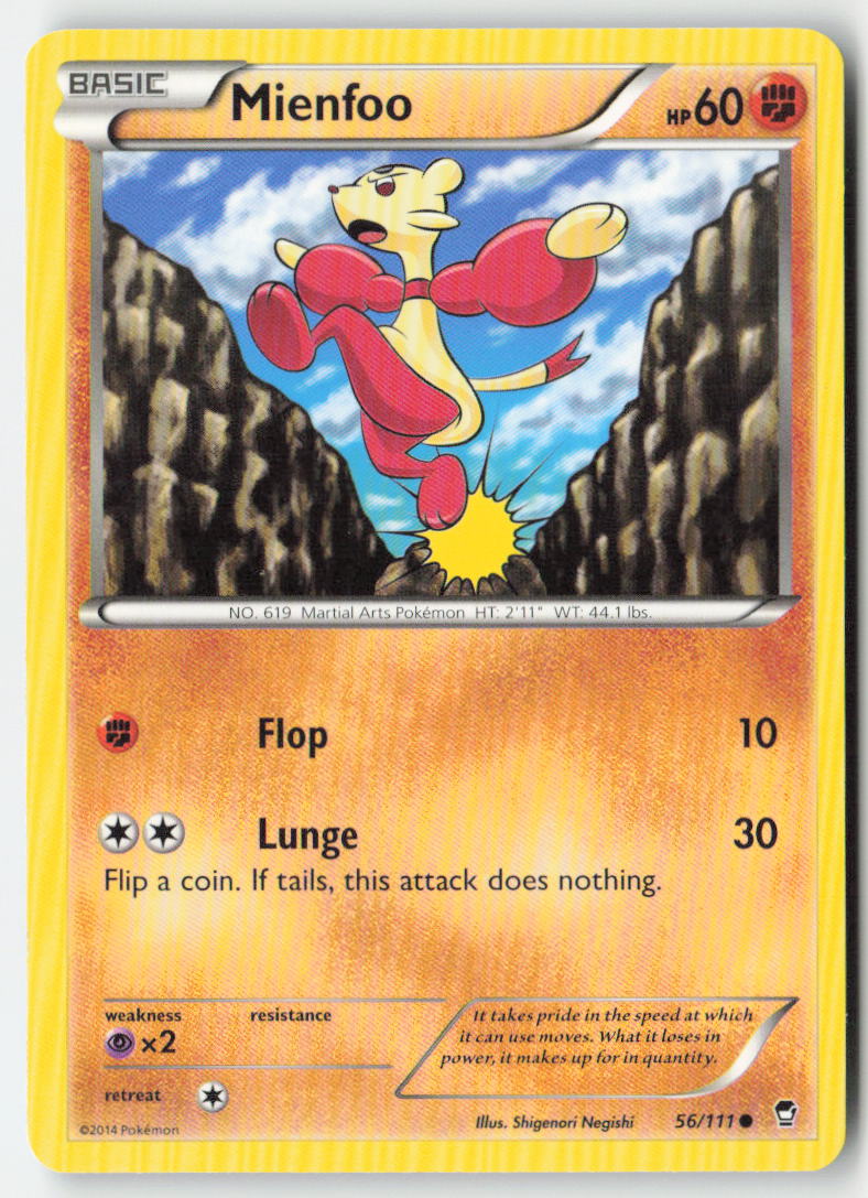 Mienfoo 56/111 Regular Furious Fists Moderately Played, Front