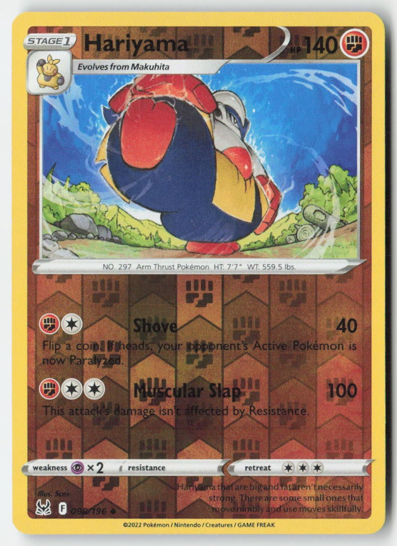 Hariyama 098/196 Reverse Holo Lost Origin Moderately Played