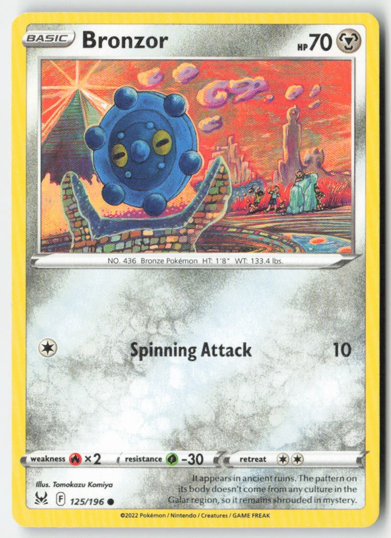 Bronzor 125/196 Regular Lost Origin Moderately Played, Front