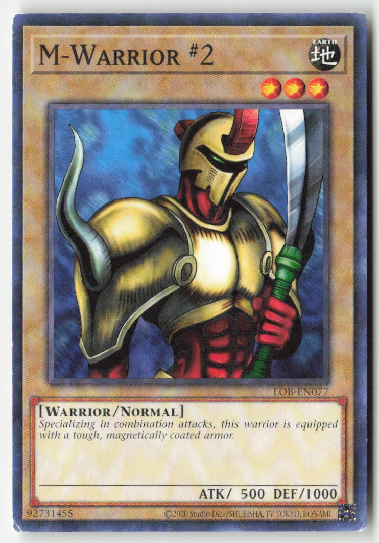 M-Warrior #2 (25th Anniversary) LOB-EN077 Unlimited Common Moderately Played, Front