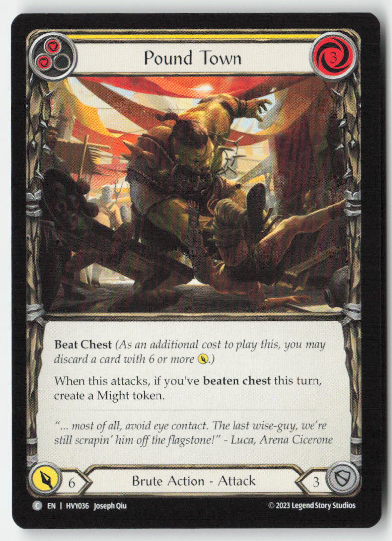 Pound Town (Yellow) #HVY036 - Heavy Hitters - Flesh and Blood - Common - Near Mint