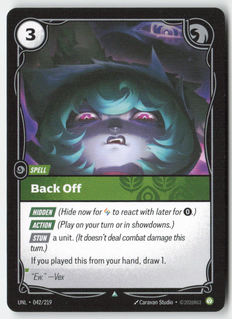 Back Off #042/219 - Unleashed - Riftbound - Uncommon - Lightly Played