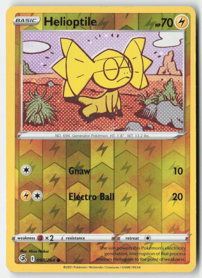 Helioptile 98/264 Reverse Holo Fusion Strike Moderately Played