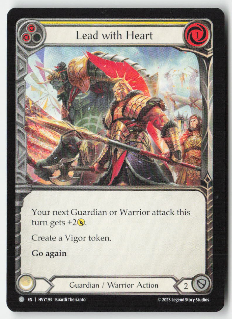 Lead with Heart (Yellow) #HVY193 - Heavy Hitters - Flesh and Blood - Common - Near Mint, Front