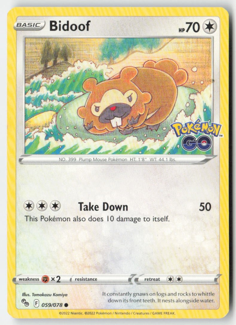 Bidoof 059/78 Regular Pokémon GO Moderately Played