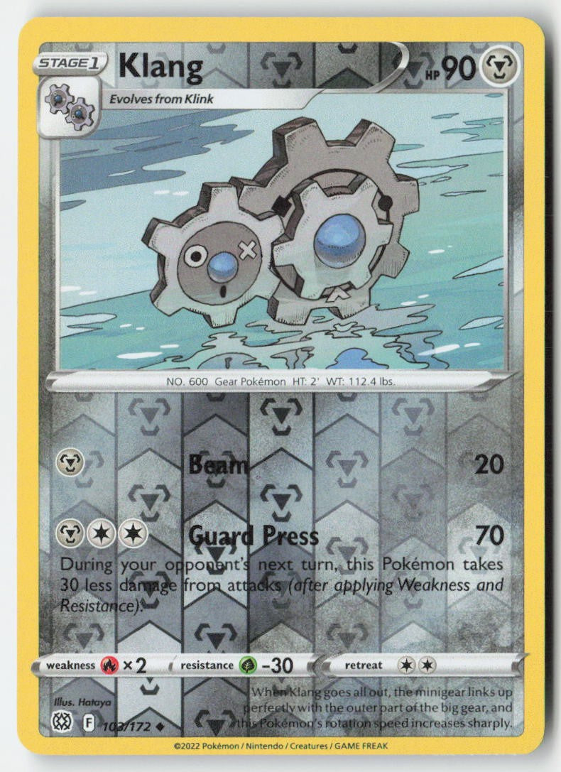 Klang 103/172 Reverse Holo Brilliant Stars Moderately Played