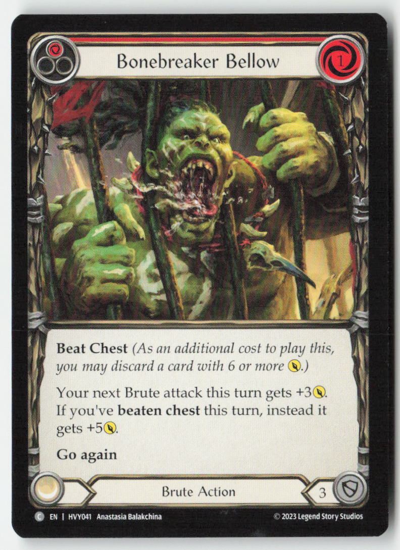 Bonebreaker Bellow (Red) #HVY041 - Heavy Hitters - Flesh and Blood - Common - Near Mint, Front