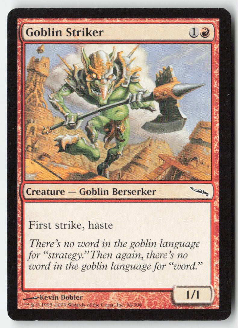 Goblin Striker MRD 94 Common Moderately Played, Front