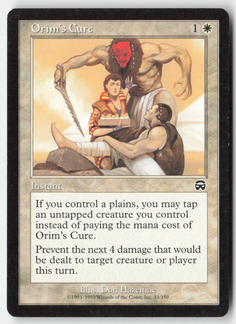 Orim's Cure MMQ 33 Common Moderately Played, Front