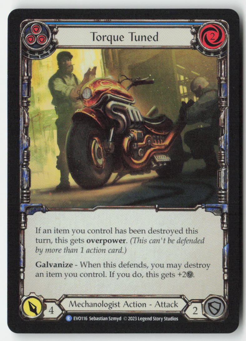 Torque Tuned (Blue) #EVO116 - Bright Lights - Flesh and Blood - Rare - Near Mint, Front