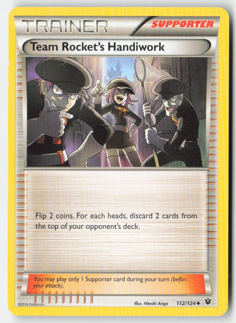 Team Rocket's Handiwork 112/124 Regular Fates Collide Moderately Played, Front