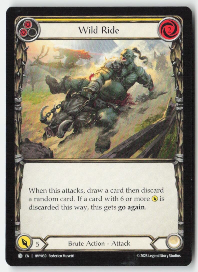 Wild Ride (Yellow) #HVY039 - Heavy Hitters - Flesh and Blood - Common - Near Mint, Front
