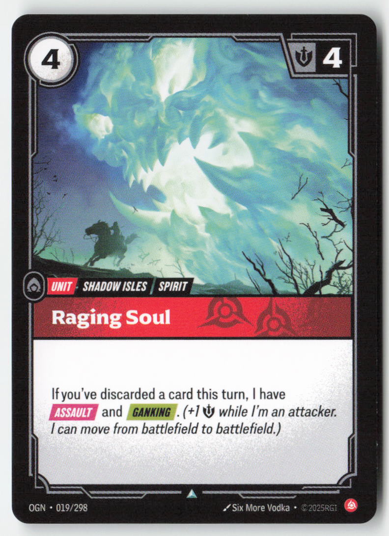 Raging Soul #019/298 - Origins - Riftbound - Uncommon - Lightly Played