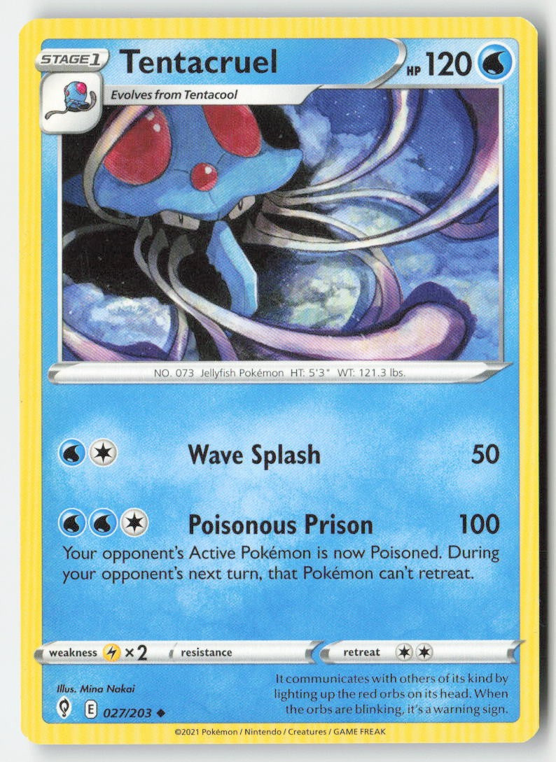 Tentacruel 27/203 Regular Evolving Skies Moderately Played, Front