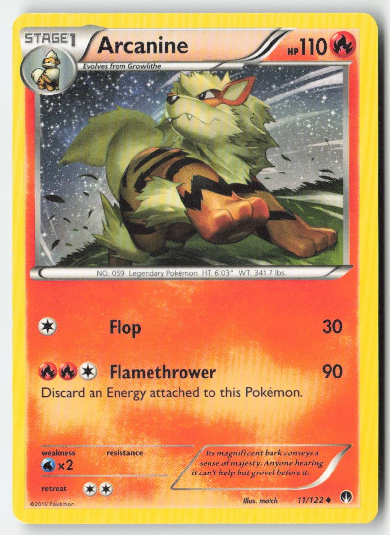 Arcanine 11/122 Regular BREAKpoint Moderately Played