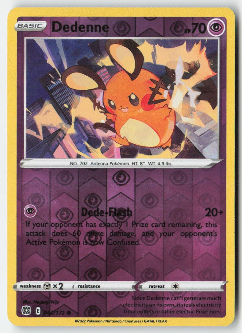 Dedenne 067/172 Reverse Holo Brilliant Stars Moderately Played