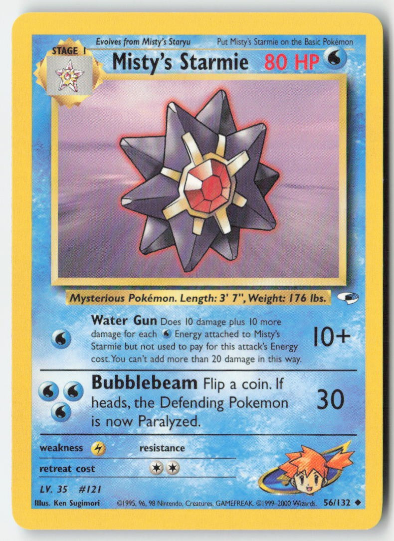 Misty's Starmie 56/132 Regular Gym Heroes Moderately Played