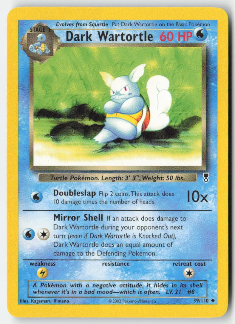 Dark Wartortle 39/110 Regular Legendary Collection Moderately Played, Front
