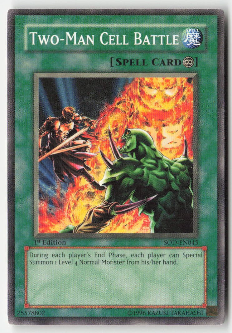 Two-Man Cell Battle SOD-EN045 1st Edition Common Moderately Played, Front