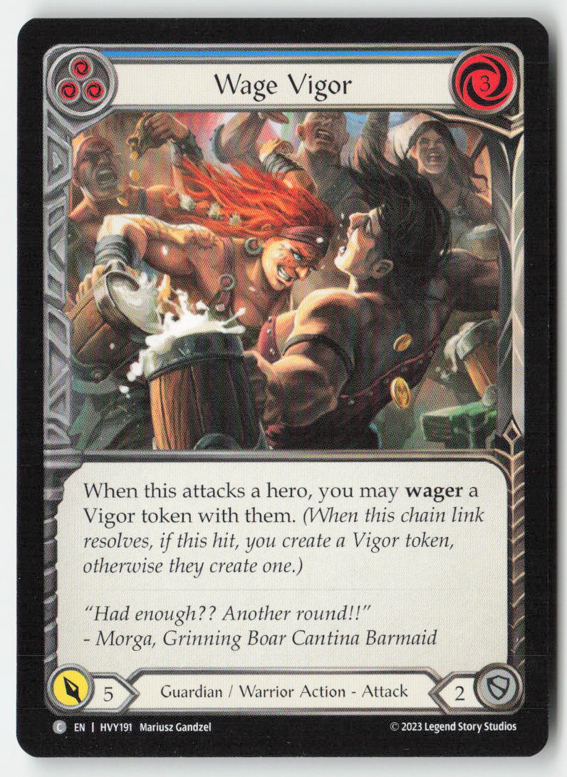 Wage Vigor (Blue) #HVY191 - Heavy Hitters - Flesh and Blood - Common - Near Mint