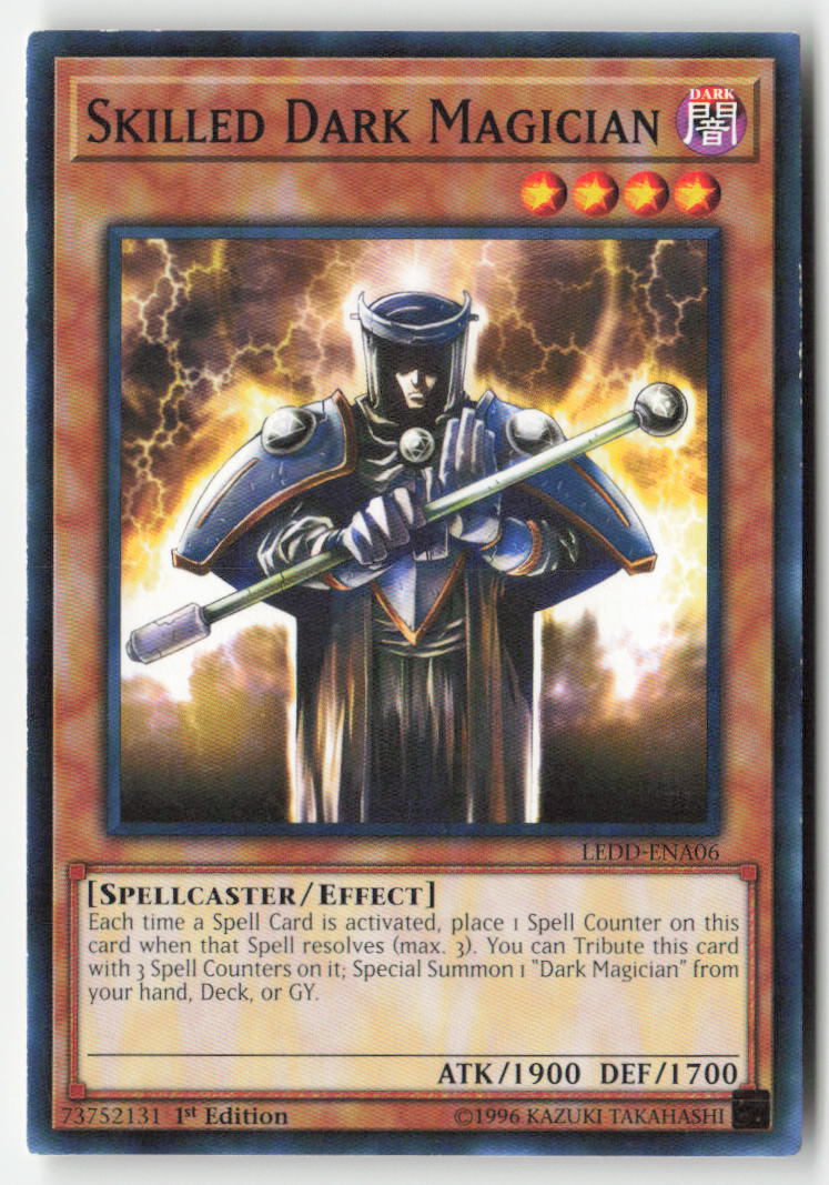 Skilled Dark Magician LEDD-ENA06 1st Edition Common Moderately Played, Front