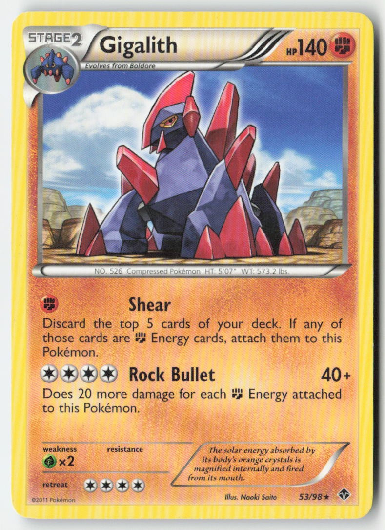 Gigalith 53/98 Regular Emerging Powers Moderately Played
