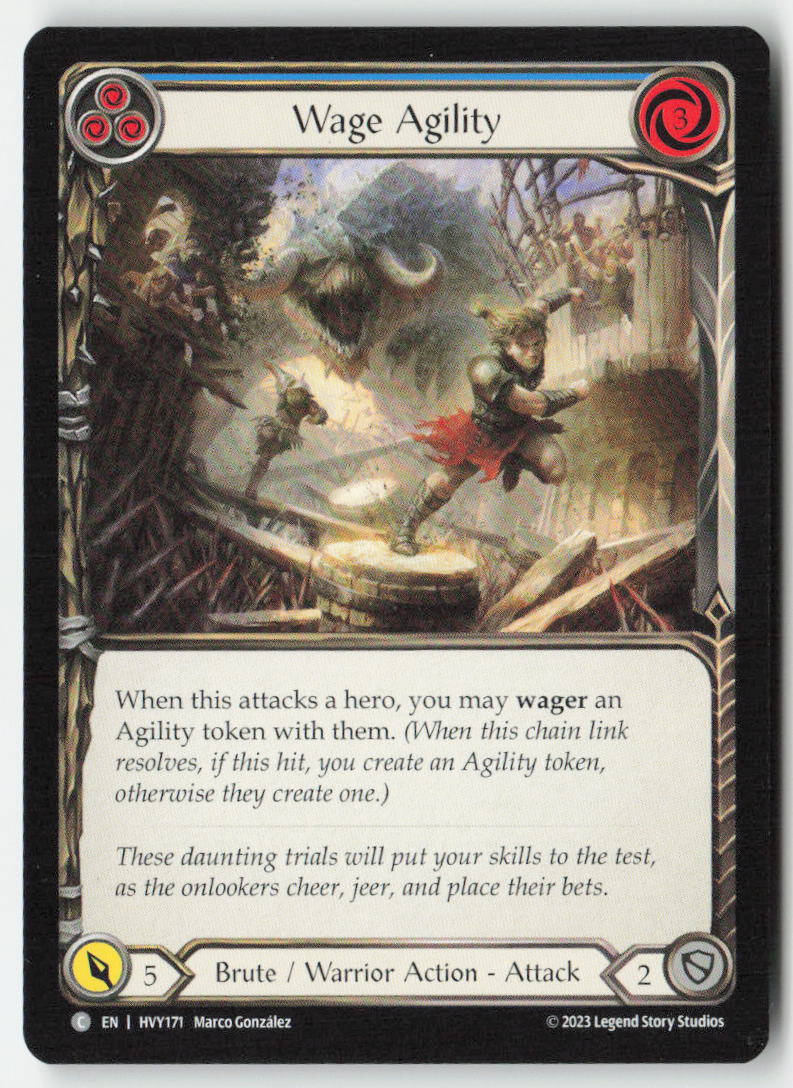 Wage Agility (Blue) #HVY171 - Heavy Hitters - Flesh and Blood - Common - Near Mint, Front
